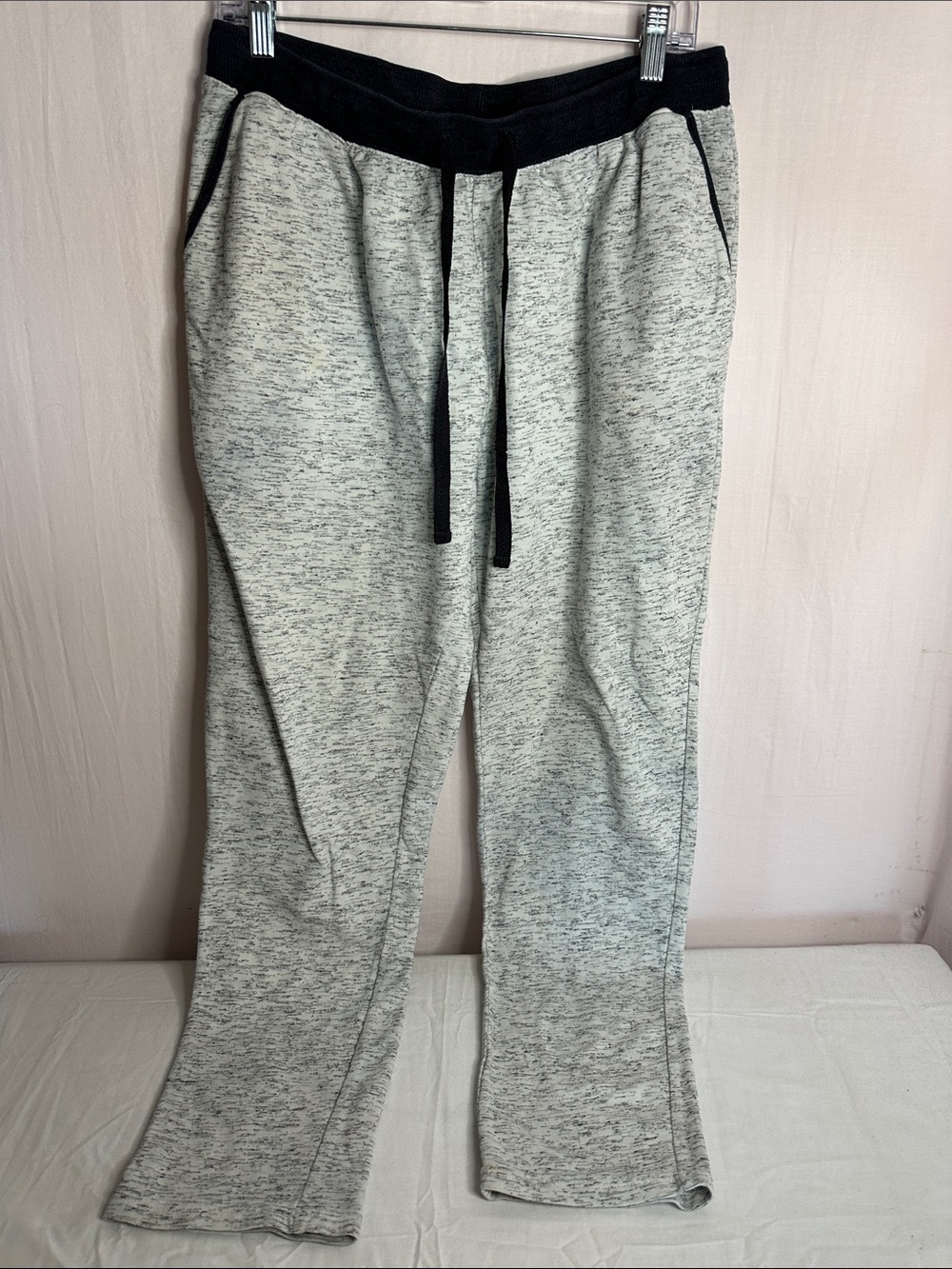 Bobbie Brooks Light Gray Track Pants with Black Waistband